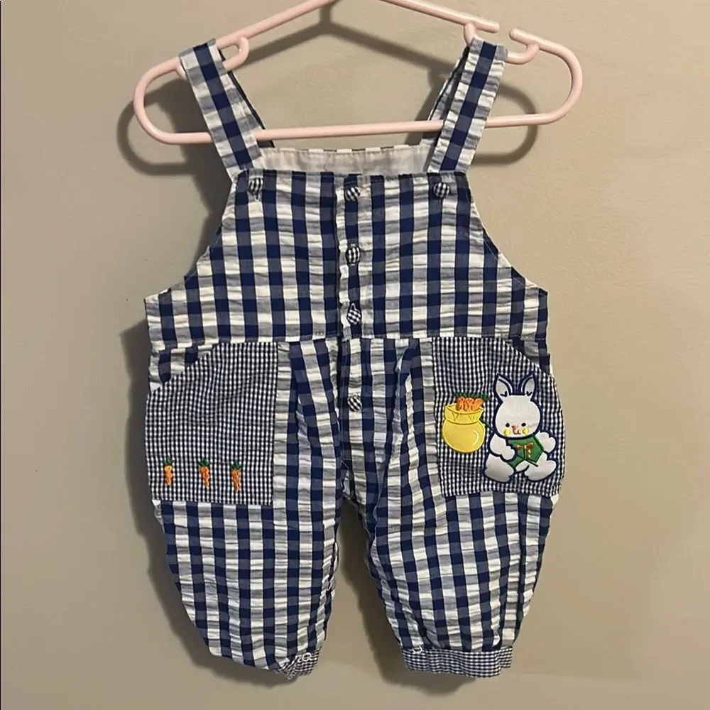 Baby Boy Smocked Button Down Overalls. Size 3-6 Months